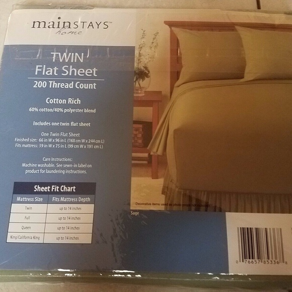 Mainstays Bedding New Mainstays Twin Flat Sheet Green 20 Threadcoun
